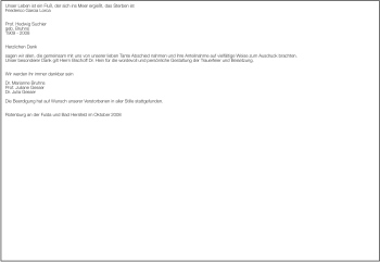 Traueranzeige von Hedwig Suchier von HNA