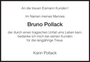 Traueranzeige von Bruno Pollack von HNA