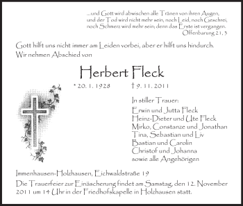 Traueranzeige von Herbert Fleck von HNA