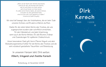 Traueranzeige von Dirk Kersch von HNA