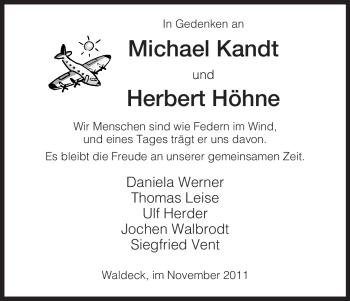 Traueranzeige von Herbert Höhne von HNA