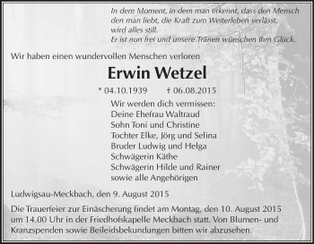 Traueranzeige von Werner Müller von HNA