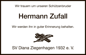 Traueranzeige von Hermann Zufall von HNA