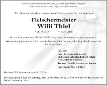 Traueranzeige von Jens-Uwe Jaursch von HNA