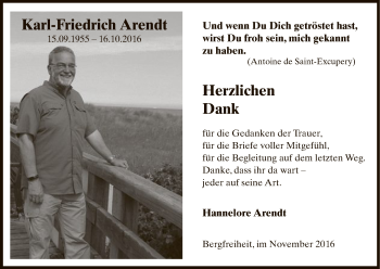 Traueranzeige von Karl-Friedrich Arendt von HNA