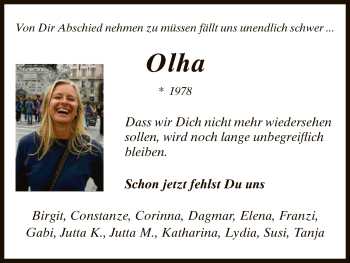 Traueranzeige von Olha  von HNA
