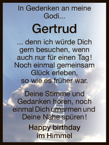 Traueranzeige von Gertrud  von HNA