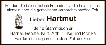 Traueranzeige von Hartmut  von HNA