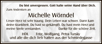 Traueranzeige von Michelle Wörndel von HNA