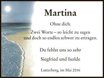 Traueranzeige von Martina  von HNA