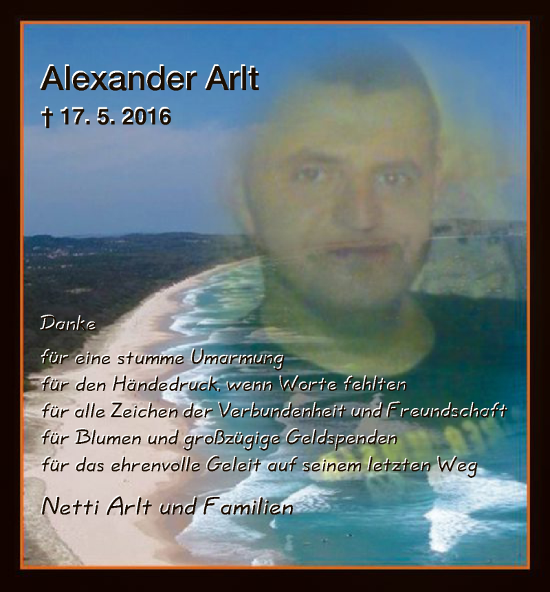  Traueranzeige für Alexander Arlt vom 11.06.2016 aus HNA