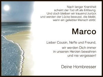 Traueranzeige von Marco  von HNA