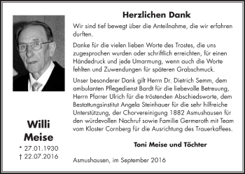 Traueranzeige von Wolfgang und Anneliese Strohbach von HNA