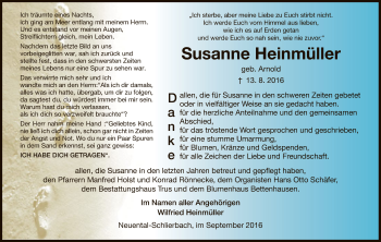 Traueranzeige von Susanne Heinmüller von HNA