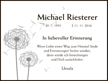 Traueranzeige von Michael Riesterer von HNA