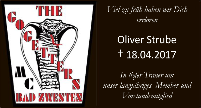  Traueranzeige für Oliver Strube vom 01.05.2017 aus HNA