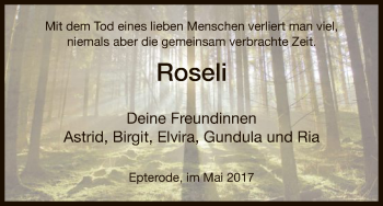 Traueranzeige von Roseli  von HNA