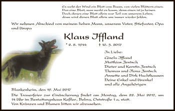 Traueranzeige von Klaus Iffland von HNA