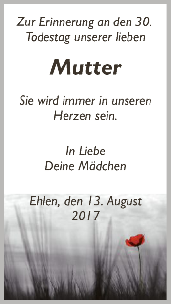 Traueranzeigen Von Mutter | Trauer.HNA.de