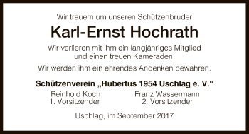 Traueranzeige von Karl-Ernst Hochrath von HNA