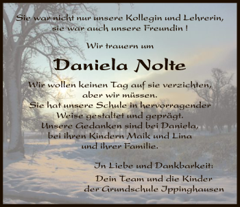 Traueranzeige von Daniela Nolte von HNA