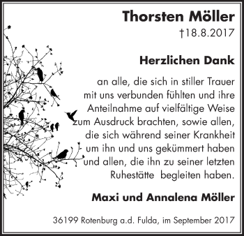 Traueranzeige von Thorsten Möller von etm