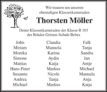 Traueranzeige von Thorsten Möller von etm