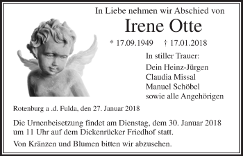 Traueranzeige von Irene Otte von etm