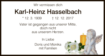 Traueranzeige von Karl-Heinz Hasselbach von HNA