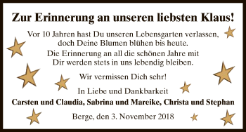 Traueranzeige von Klaus  von HNA