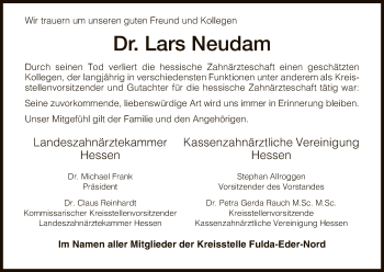 Traueranzeige von Lars Neudam von HNA