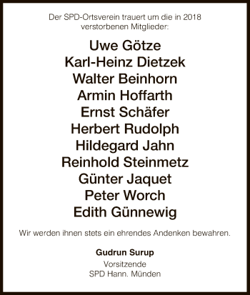 Traueranzeige von Sammeltraueranzeige  von HNA