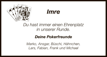 Traueranzeige von Imre  von HNA