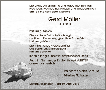 Traueranzeige von Gerd Möller von HNA