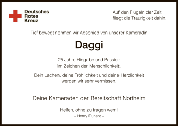 Traueranzeige von Dagmar Jordan von HNA
