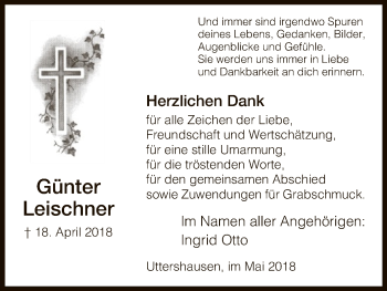 Traueranzeige von Günter Leischner von HNA