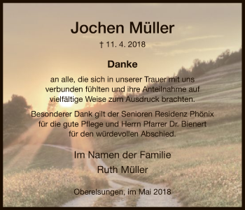 Traueranzeige von Jochen Müller von HNA