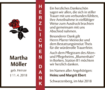 Traueranzeige von Martha Möller von HNA