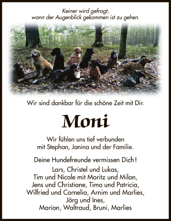 Traueranzeige von Moni  von HNA