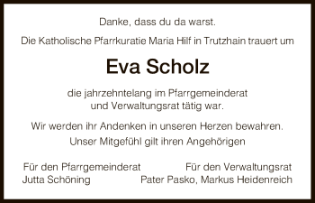 Traueranzeige von Eva Scholz von HNA