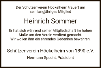 Traueranzeige von Heinrich Sommer von HNA