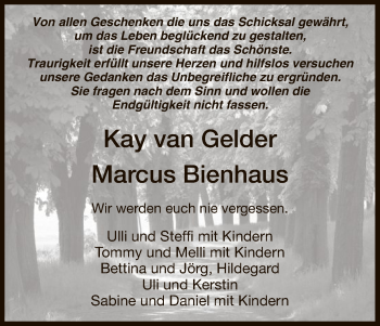 Traueranzeige von Kay und Marcus  von HNA