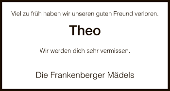 Traueranzeige von Theo  von HNA