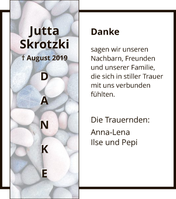 Traueranzeige von Jutta Skrotzki von HNA