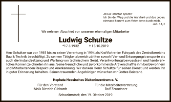 Traueranzeige von Ludwig Schulze von HNA