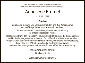 Traueranzeige von Anneliese Emmel von HNA