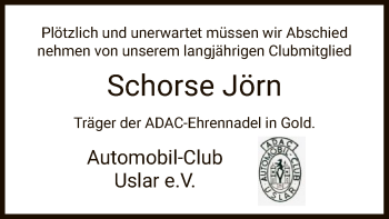 Traueranzeige von Schorse Jörn von HNA