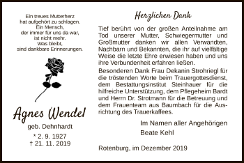 Traueranzeige von Agnes Wendel von HNA