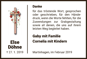 Traueranzeige von Else Döhne von HNA