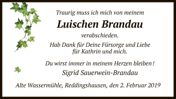 Traueranzeige von Luischen Brandau von HNA